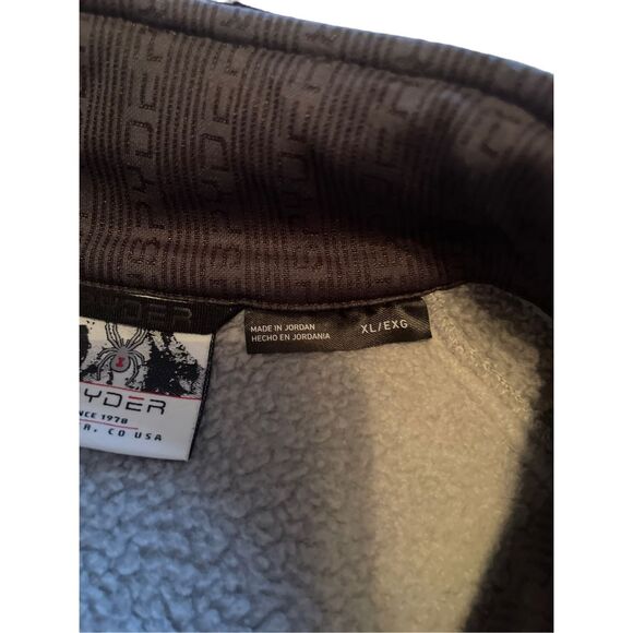 Spyder Mens Gray Black Foremost Full Zip Heavyweight Core Knit Jacket Size XL - Picture 12 of 14